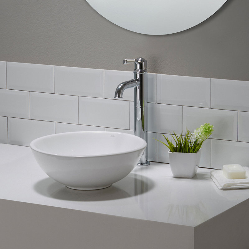 Kraus Elavo Ceramic Circular Vessel Bathroom Sink & Reviews Wayfair.ca